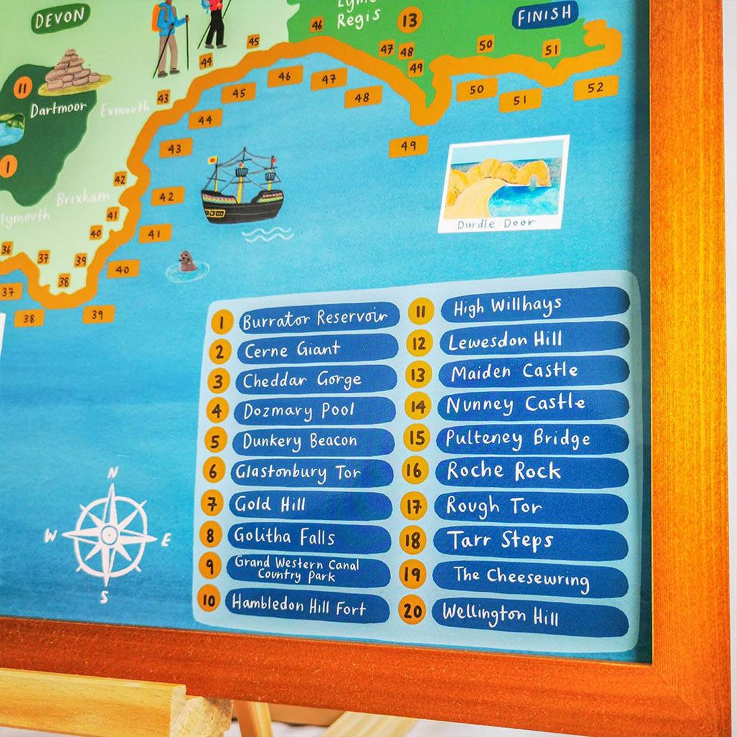 South West Coast Path Scratch Map