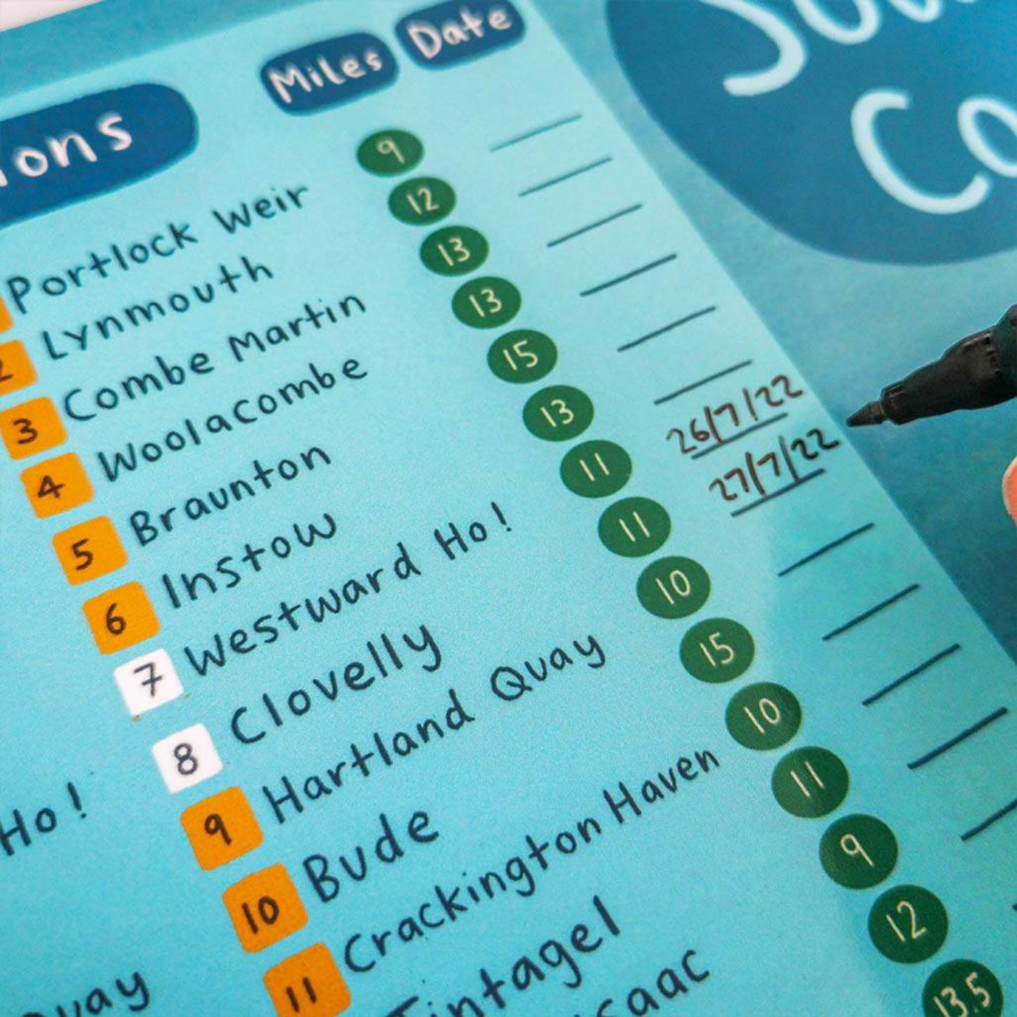 South West Coast Path Scratch Map